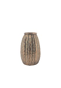 VASO DE METAL RUSTICO DE METAL BRONZE