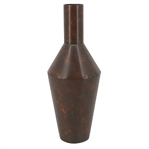 VASO DECORATIVO EM METAL - MARROM - 20X20X51CM
