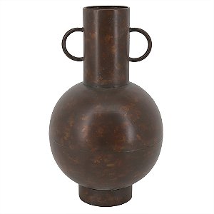 VASO DECORATIVO EM METAL - MARROM - 22X22X38.5CM