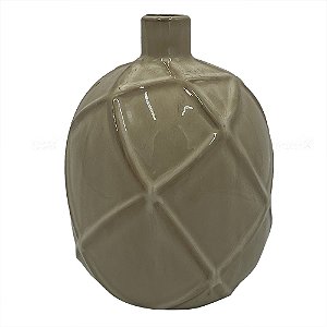 VASO DECORATIVO EM CERAMICA - CAQUI ESCURO - 14.5X14.5X19.5CM