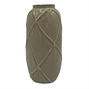 VASO DECORATIVO EM CERAMICA - CAQUI ESCURO - 13X13X27.5CM
