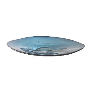 VASO DECORATIVO EM VIDRO AZUL