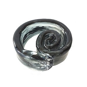 PECA DECORATIVA EM VIDRO DECORACAO DE MESA FUME 15CM X 12CM X 8CM