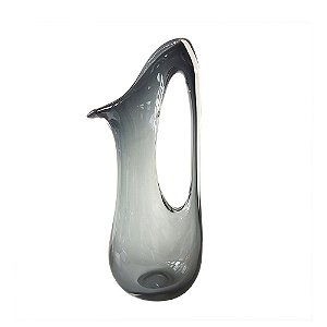 VASO DECORATIVO EM VIDRO FUME 25CM X 14CM X 53CM