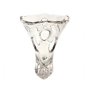 VASO DECORATIVO EM VIDRO TRANSPARENTE 24CM X 24CM X 41CM