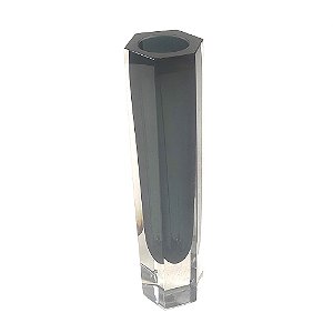 VASO DECORATIVO EM VIDRO FUME 5,5CM X 5CM X 25CM