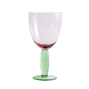 CJ DE TACAS EM VIDRO ROSA E VERDE 6PCS