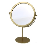 ESPELHO DECORATIVA EM METAL DOURADO COM BASE