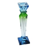 CASTICAL EM CRISTAL TRANSPARENTE AZUL E VERDE