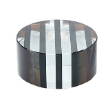 PECA DECORATIVA EM CRISTAL TRANSPARENTE E PRETA