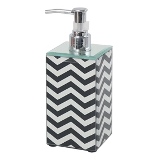 PORTA SABONETE LIQUIDO DE VIDRO PRETO E BRANCO
