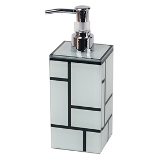 PORTA SABONETE LIQUIDO DE VIDRO BRANCO E PRETO