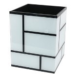 LIXO DE VIDRO E MADEIRA BRANCO BRANCO E PRETO