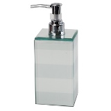 PORTA SABONETE LIQUIDO DE VIDRO BRANCO E CINZA
