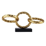 PECA DECORATIVA DE METAL DOURADO E PRETO