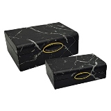 CJ. DE CAIXAS MARRONS COM PUXADOR PRETO E DOURADO