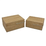 CJ. DE CAIXAS DE MADEIRA MARROM - 2PCS