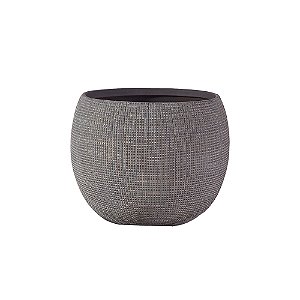 VASO DECORATIVO EM CERAMICA CINZA
