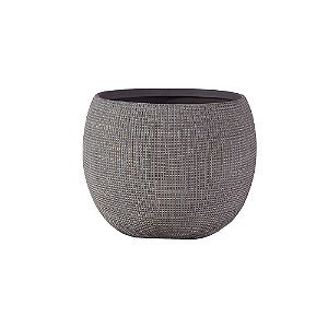 VASO DECORATIVO EM CERAMICA CINZA