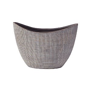 VASO DECORATIVO EM CERAMICA CINZA
