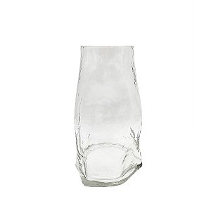 VASO DECORATIVO EM VIDRO TRANSPARENTE