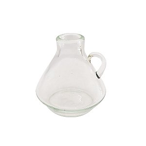 VASO DECORATIVO ESTILO JARRA COM ALCA EM VIDRO TRANSPARENTE