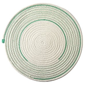 LUGAR AMERICANO DE TECIDO BRANCO E VERDE