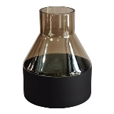 VASO DE VIDRO FUME E PRETO