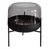 VASO DE VIDRO FUME E PRETO