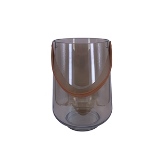 VASO DE VIDRO COM ALCA MARROM