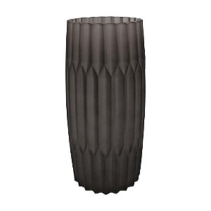VASO DE VIDRO FOSCO CINZA