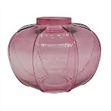 VASO DECORATIVO EM VIDRO - ROSA - 20X20X15CM