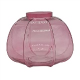 VASO DECORATIVO EM VIDRO - ROSA - 20X20X15CM