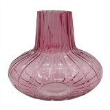 VASO DECORATIVO EM VIDRO - ROSA - 25X25X22CM