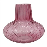 VASO DECORATIVO EM VIDRO - ROSA - 20X20X18CM