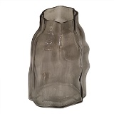 VASO DECORATIVO EM VIDRO - FUME - 18.2X17X26CM