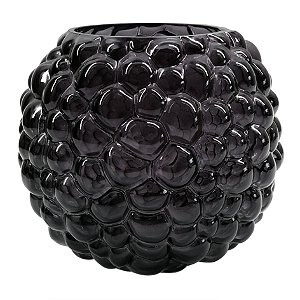 VASO DE VIDRO PRETO COM TEXTURA