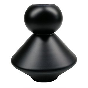 VASO DE VIDRO PRETO LISO