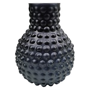 VASO DE VIDRO PRETO COM TEXTURA