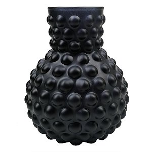 VASO DE VIDRO PRETO COM TEXTURA
