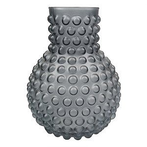 VASO DE VIDRO PRETO COM TEXTURA