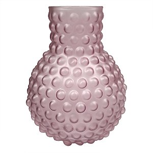 VASO DE VIDRO ROSE COM TEXTURA