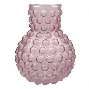 VASO DE VIDRO ROSE COM TEXTURA
