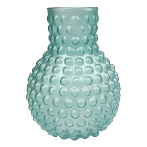 VASO DE VIDRO AZUL COM TEXTURA