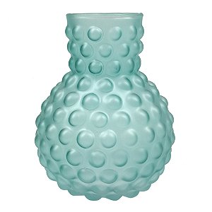 VASO DE VIDRO AZUL COM TEXTURA