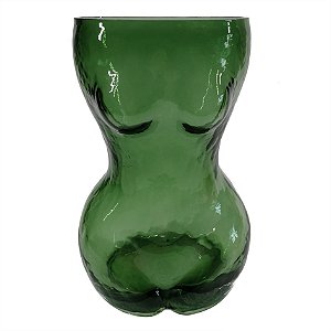 VASO DE VIDRO VERDE CORPO FEMININO