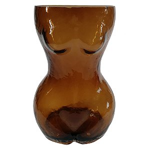 VASO DE VIDRO MARROM CORPO FEMININO