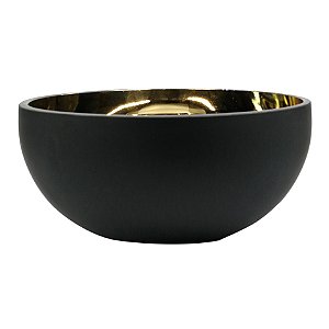 BOWL DE VIDRO PRETO E DOURADO