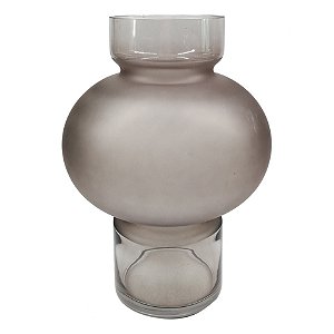 VASO DE VIDRO CINZA