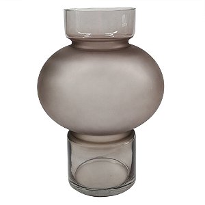 VASO DE VIDRO CINZA